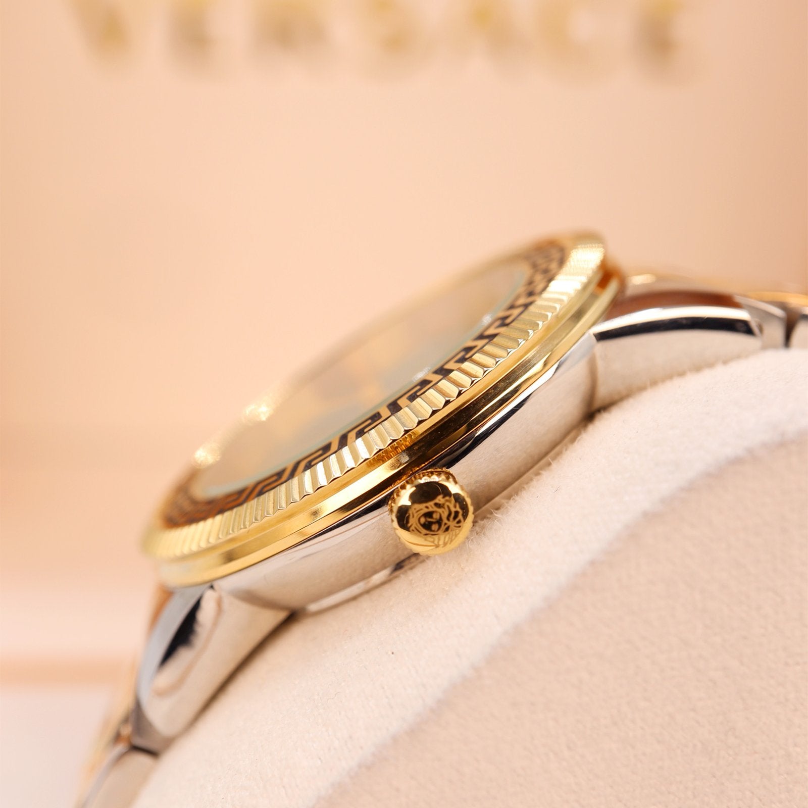 versace green dial two tone watch 3