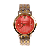 versace red dial two tone watch 1