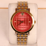 versace red dial two tone watch 5