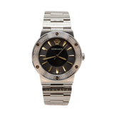 versace swiss made watch black and gold design 3