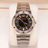 versace swiss made watch black and gold design 7