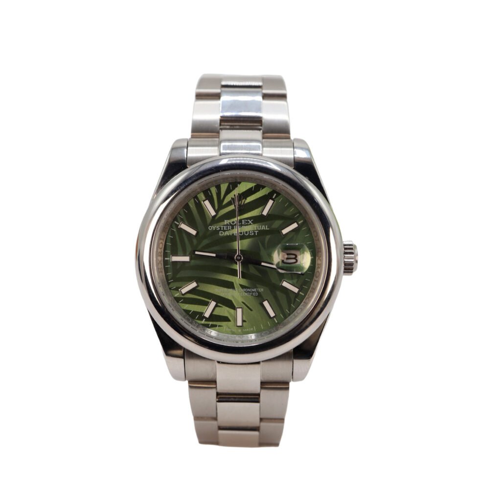 rolex datejust green palm motif 2
