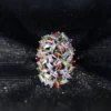 Vibrant Multicolor Gemstone Dome Gold Ring