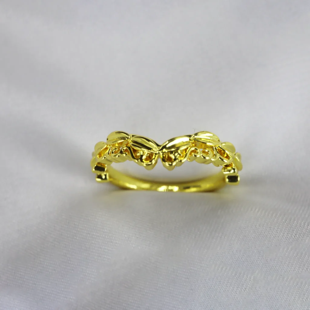 Golden Leaf Vine Eternity Ring