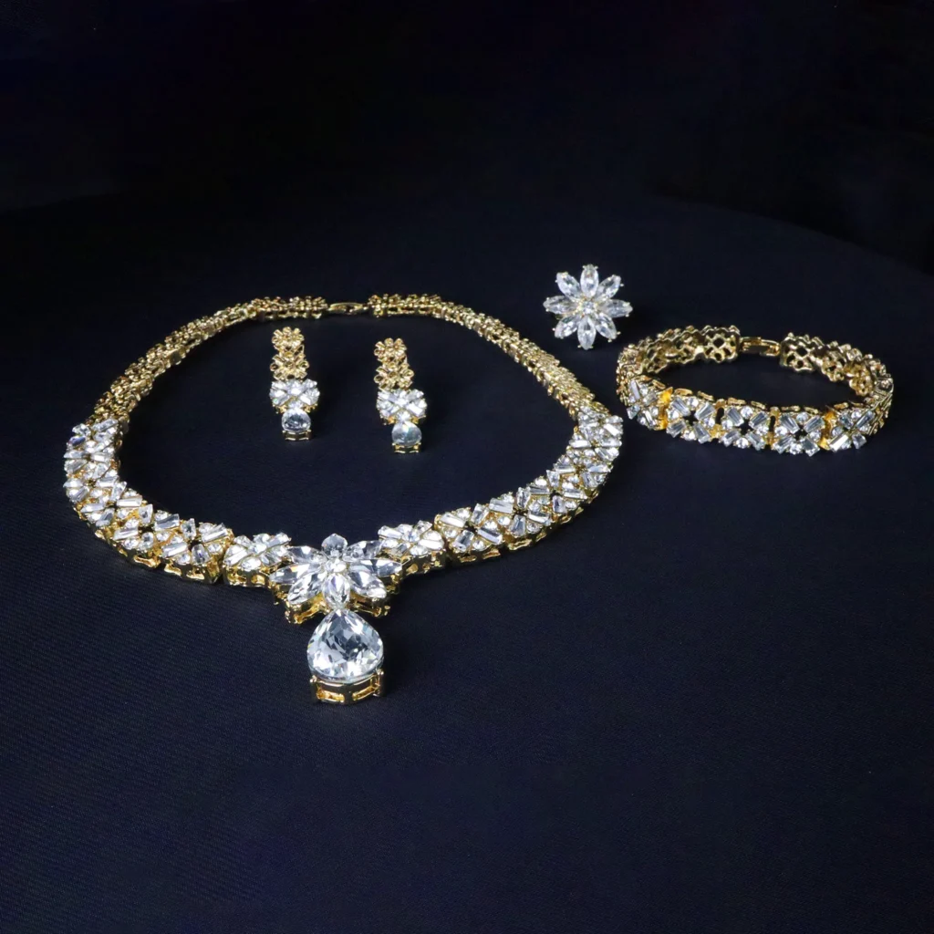 Elegant Crystal Bridal Jewelry Set-