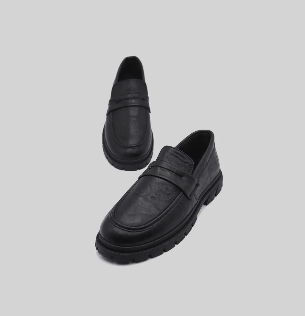 Classic Black Leather Loafers