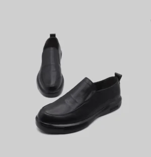 Elegant Black Leather Slip-On Shoes - BS-50061