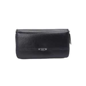 Black Leather Clutch Bag