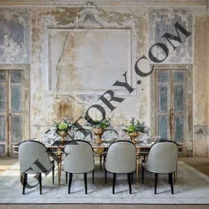 Modern Wooden Dining Table with 10 Chairs