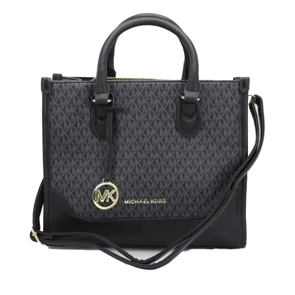 MK Monogram Tote Bag with Leather Trim