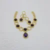Luxurious Gold and Dark Purple Gemstone Jewelry Set
