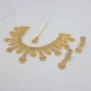 Traditional Gold and Pink Stone Jewelry Set
