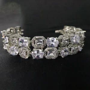 Luxe Oval & Emerald-Cut Crystal Bracelet