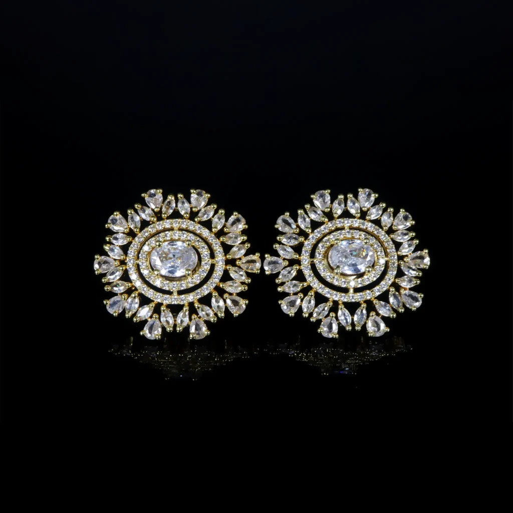 Sparkling Sunburst Crystal Earrings