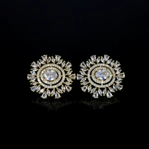 Sparkling Sunburst Crystal Earrings