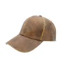 Vintage Brown Leather Baseball Cap
