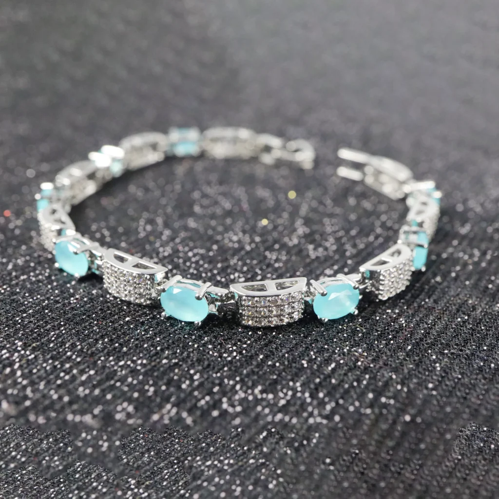 Elegant Blue Gemstone Tennis Bracelet